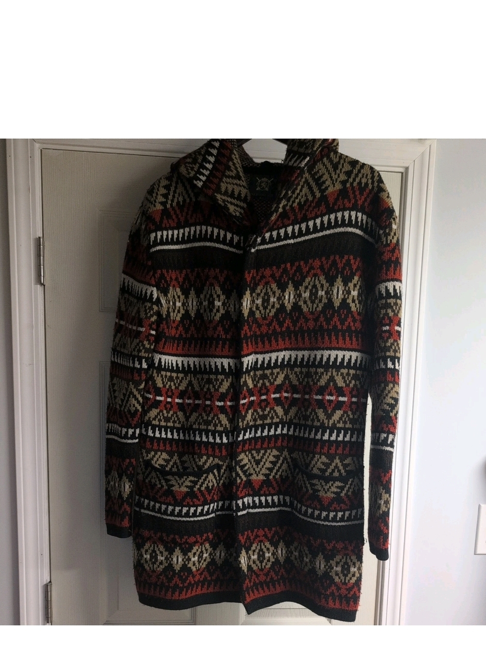 One In a Million cardigan Zip Hooded Sweater AZTEC SZ LARGE